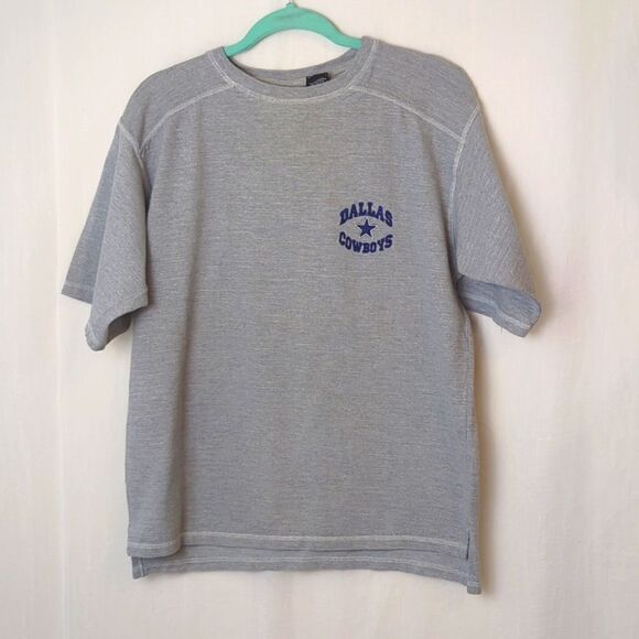 Dallas Cowboys Gray Knit Short Sleeves Shirt Embroidered Size M - Picture 1 of 4